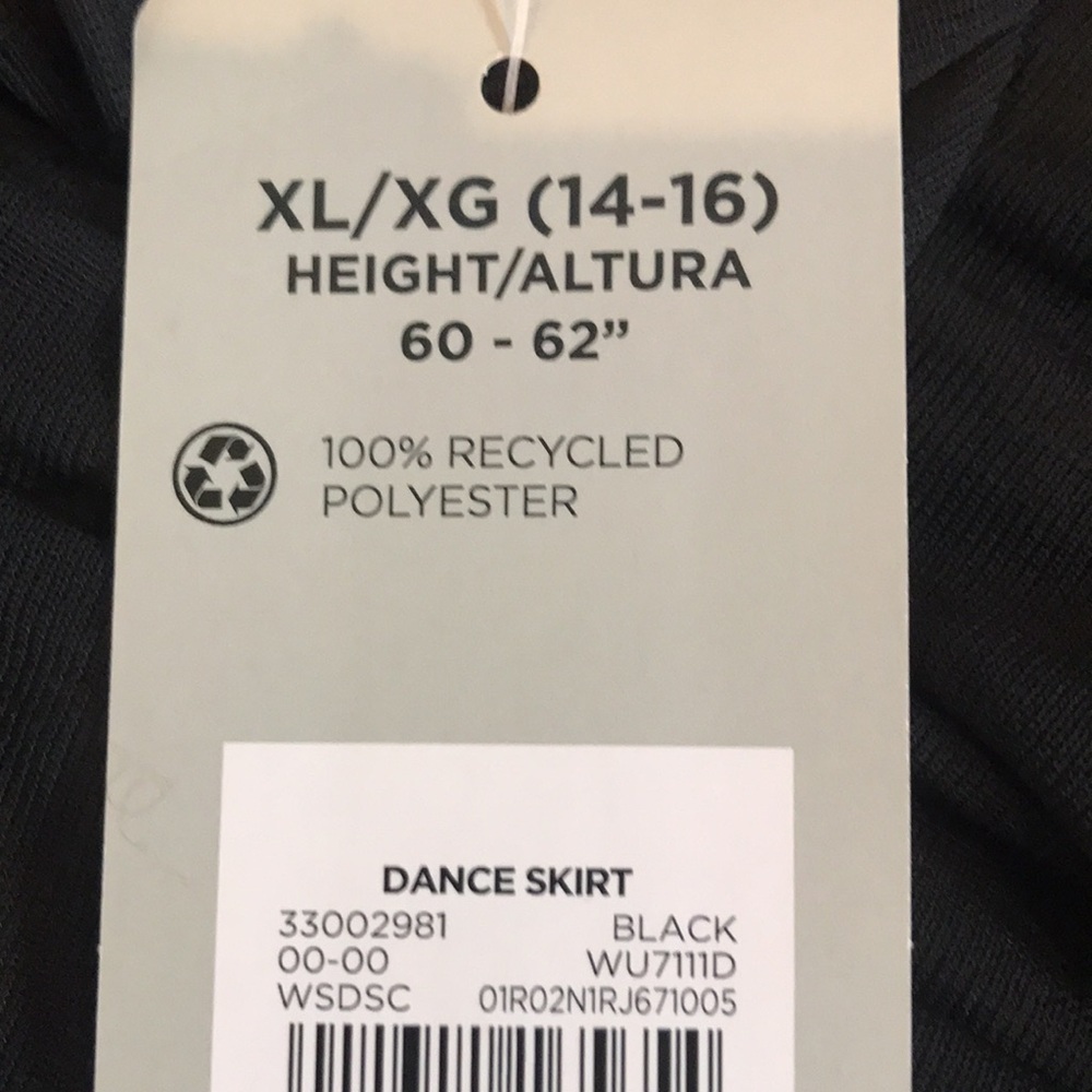 NWT Danskin black sheer dance skirt girls size XL (14-16) style WU7111D ballet - Picture 8 of 13